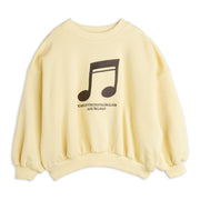 Hinweis Bestickter Sweatshirt Gelb, GOTS Bio-Baumwolle